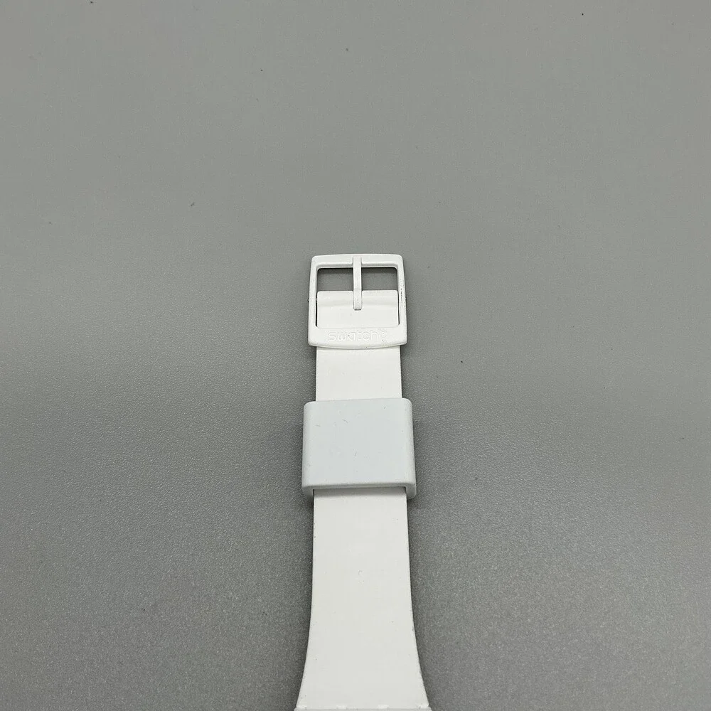 Swatch Womens Watch 34mm Spot White Skeleton Dial Silicone Swiss